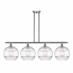Rochester - 4 Light Stem Hung Island In Industrial Style-13.88 Inches Tall and 50.25 Inches Wide - 1 of 1