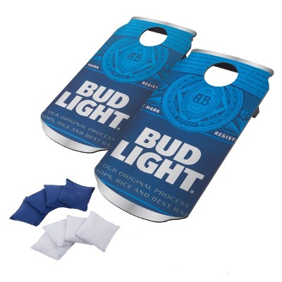 Toy Time Bud Light Cornhole Bean Bag Toss Game With 8 Bags - Blue and White