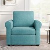 3-in-1 Convertible Sofa Bed Chair for Adults, Adjustable Backrest Lounger, Single Sleeper Chair Bed, Linen Fabric - 3 of 4