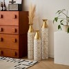 NicBex Modern Glazed Metal Center Floor Vases for Dried Flowers, Large Standing Vase for Living Room Hallway Corner, Set of 3 - 3 of 4