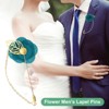 Unique Bargains Wedding Camellia Flower Lapel Pin with Leaf Brooch for Men Suit 3.5 x 1.6 Inch 1 Pc - 4 of 4