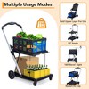 2 Tier Folding Shopping Carts for Groceries, 198 LB Capacity, Collapsible Portable Grocery Cart with Wheels & Removable Crate for Mall Market, Blue - 4 of 4