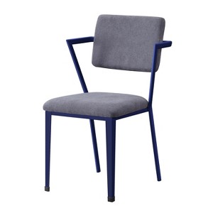 TiramisuBest Grey & Blue Fabric & Metal Open Back Office Chair: Breathable, Comfortable & Durable - 1 of 4