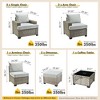 XIZZI All-Weather Rattan Furniture, Sectional Sets w/ Optional Solar Light-Up Coffee Table & Ottoman, Choose 6-9pc Configs in 8 Fade Resistant Colors - 3 of 4