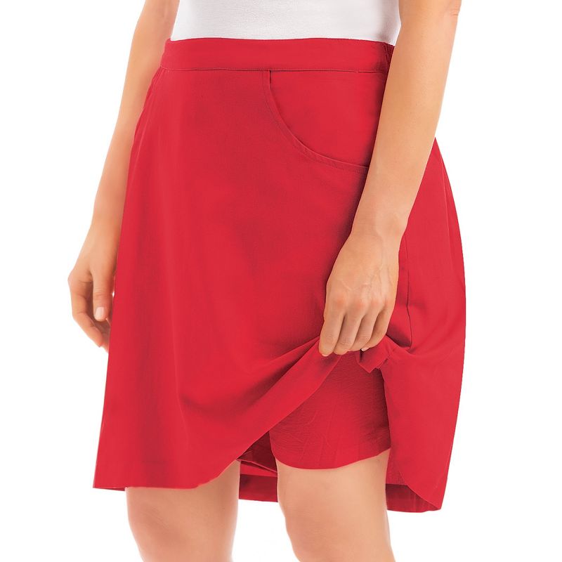Collections Etc Woven Pull-On Skort with Elasticized Waist, 3 of 6