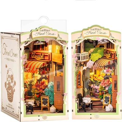 Robotime 3D Puzzles Jigsaw Puzzle Building Kit Book Romantic Bookend Stand DIY Bookshelf Insert Decor Gift,Multicolored,9.06"*12.2"*3.11"