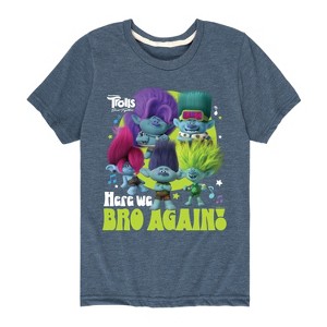 Boys' - Trolls - Here We Bro Again Branch and Brothers Short Sleeve Graphic T-Shirt - 1 of 4