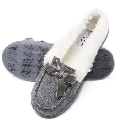 Jessica Simpson Womens Micro-suede Moccasin With Velvet Bow - Grey