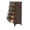 Bedroom Furniture Rustic Grey Oak Simple 1pc Tall Chest 5-Drawers Storage Solidwood Chest - 2 of 4