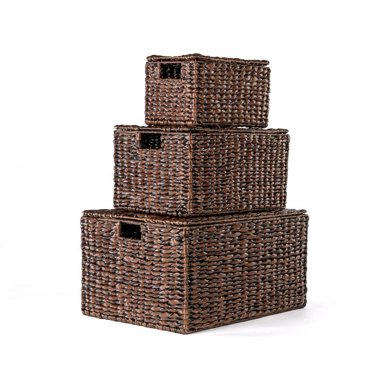 happimess Traditional Assorted Hand-Woven Hyacinth/Iron Baskets (Set of 10), 4 of 13