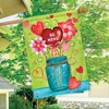 Valentine's Mason Jar House Flag Primitive Floral 28" x 40" Briarwood Lane - image 4 of 4