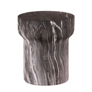 SEVOBAL Outdoor Cement End Table Small Round Garden Accent Table Drum Shape Side Table or Stool for Patio and Indoor Use, Grey, 18.9"*18.9"*21.26" - 1 of 4