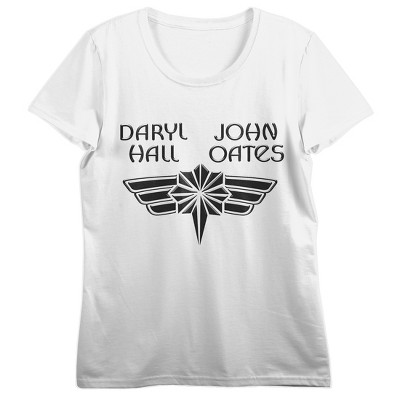 Hall & Oates Logo Art Women's White Short Sleeve Crew Neck Tee