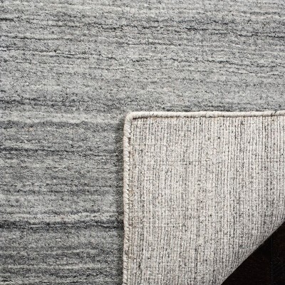 Light Grey Hand-Knotted Wool and Viscose Area Rug 6'x9'
