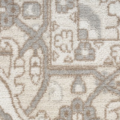 Beige Rectangular Floral Synthetic 8' x 10' Area Rug