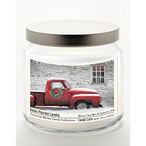 Courtside Market Red Pick-Up Truck Candy Cane 12.8oz Soy Wax Candle Glass Jar with Brushed Silver Metal Lid - 1 of 3