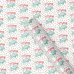 30" 50 sq ft Christmas Roll Wrap Merry and Bright on White - Wondershop™ - 1 of 3
