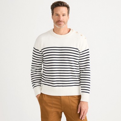 Lands' End Men's Button Up Crewneck Sweater