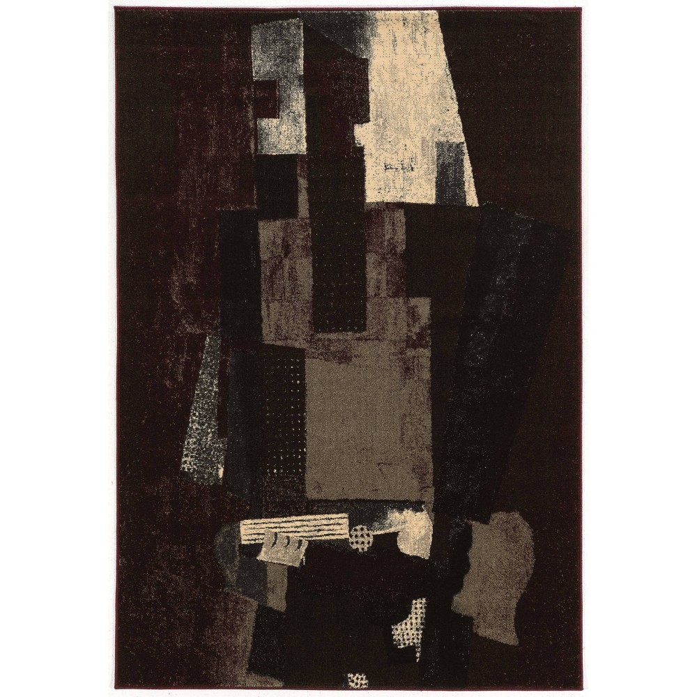 8'x10'3in Masters Museum Rug Black/Burgundy - Linon