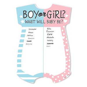 Big Dot of Happiness Baby Gender Reveal - Baby Bodysuit Guest Book Sign - Team Boy or Girl Party Guestbook Alternative - Signature Mat - 1 of 4