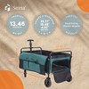 Seina All in One Foldable Garden Wagon with Mulch & Soil Dumper Included, Features Extra Exterior Storage Pockets on Each Side, Green - 3 of 4