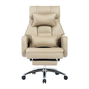 COWLOWN Ergonomic Swivel Office Chair, Reclining Executive Chair with Footrest & Lumbar Support - 1 of 4