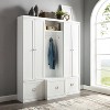 Crosley 3pc Harper Entryway Hall Tree And 2 Pantry Closet Set White ...