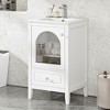 VYNXARIA 20" Bathroom Vanity with Sink, Bathroom Cabinet with Soft Closing Glass Door, A Drawer, White - 2 of 4