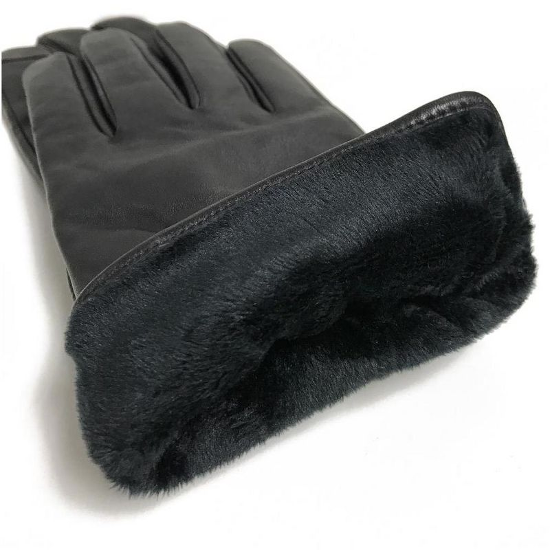 Karla Hanson Women's Deluxe Leather Touch Screen Gloves - Black, 2 of 5