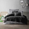 SUSSEXHOME Solid Collection Black Gray Gentleman Duvet Cover Set, Duvet Cover, 1 Duvet Cover, 1 Fitted Sheet and 2 Pillowcases - 2 of 4