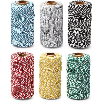 Juvale 6 Pack Cotton Jute Twine String for Arts and Crafts, 6 Colors (0.08 in, 328 Ft)