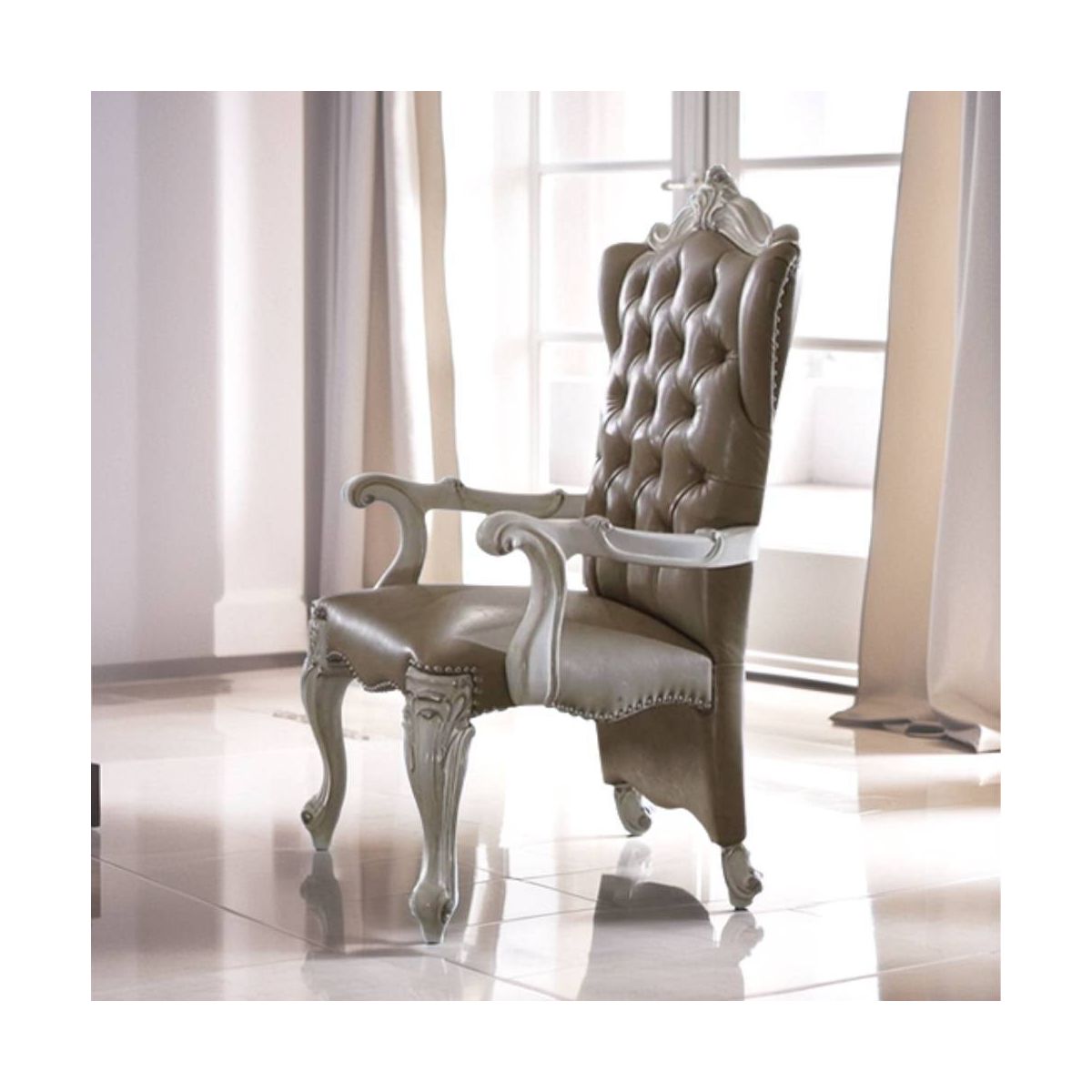 2pc 28" Versailles Chairs Bone White - Acme Furniture