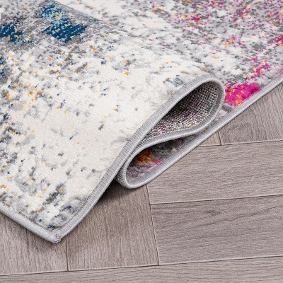 Modern Multi-Color Abstract Synthetic 8' x 10' Area Rug