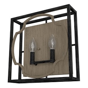 Hunter Fans 3.75" Stone Creek Wall Sconce French Oak Finish - Rustic Indoor Lighting with Dimmable Feature for Bathrooms - 1 of 1