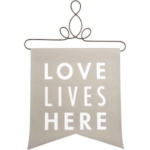 Pavilion Gift Company - Love Lives Here - 14" x 16" Banner - Wall Sign Panels - 1 of 4