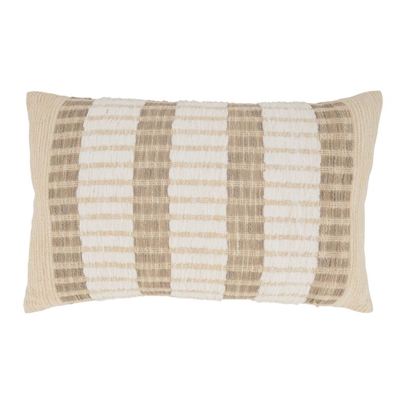 Oversize Refined Simplicity Striped Throw Pillow Natural - Saro Lifestyle, 1 of 5