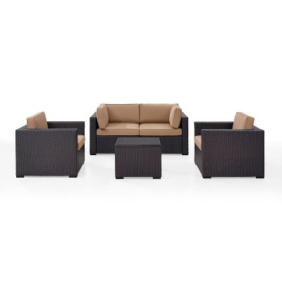 Biscayne 5pc Outdoor Wicker Conversation Set - Mocha - Crosley