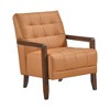 CAVINAS Leather Upholstered Accent Chair,Modern Arm Chairs with Solid Wood Arms and Legs for Bedroom,Reading Room - 3 of 4