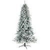 Nearly Natural 8-ft Flocked Livingston Fir Artificial Christmas Tree with Pine Cones and 500 Clear Warm LED Lights - 3 of 4