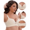 INSPIRE CHIC Women's Wireless Deep V-Neck Push Up Minimizers Adjustable Spaghetti Straps No Show Cozy Soft Bras - 3 of 4