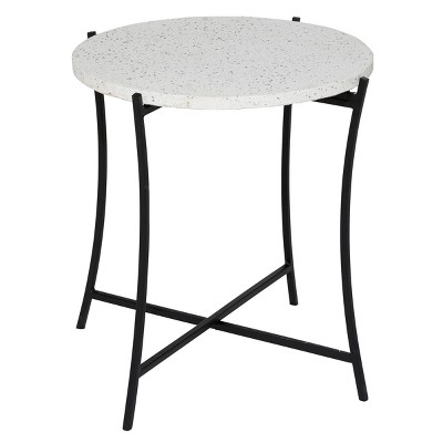 Contemporary Terrazzo and Iron Accent Table White - Olivia & May