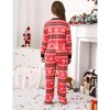 Matching Christmas Pajamas Front Zipper One Piece Pajamas Fleece-Lined Holiday Pajamas Pocket Sleepwear Matching Christmas Jammies - 3 of 4