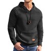 COOFANDY Mens Hoodies Pullover Casaul Long Sleeve Drawstring Waffle Knit Hooded Sweatshirt with Kanga Pocket - 2 of 4