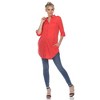 Women's Stretchy Button-Down Tunic - White Mark - 2 of 4