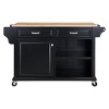 Rolling Kitchen Island, Mobile Kitchen Island with 2 Large Drawers, Towel and Seasoning Rack, 2 Spacious Storage Compartments with Adjustable - 2 of 3