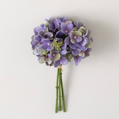 Sullivans Artificial 13.75" Lavender Hydrangea Bush , Purple
