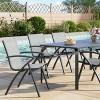 Patio Dining Chairs Set of 4, Outdoor Stackable Chairs with Metal Frame and Backrest, All Weather Breathable Patio Lawn Chair for Garden and Backyard - 4 of 4