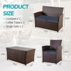 Sapphtopaz Outdoor Furniture Sets Woven Outdoor Couch Sectional Conversation Sofa with Cushion Rectangular Coffee Table for Outdoor, Terrace - 4 of 4