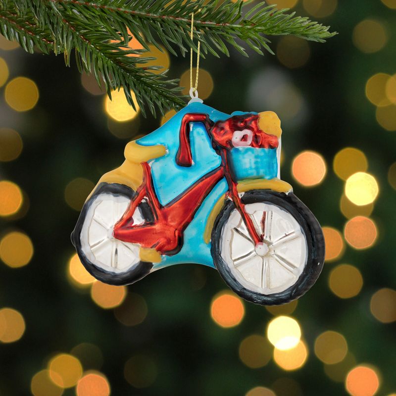 Northlight 5" Red Bicycle Glass Christmas Hanging Ornament, 2 of 6