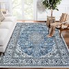 Vintage Medallion Rug Washable Stain-Resistant Non-Slip Low Pile Carpet Easy-Clean Indoor Dining Room Office - 2 of 4